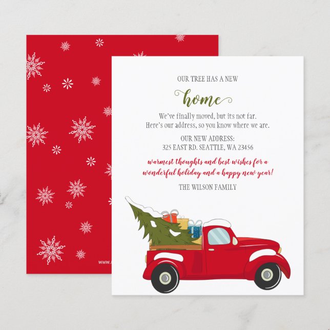 Papier Budget Arbre de Noël voiture Nous avons déménagé C (Devant / Derrière)