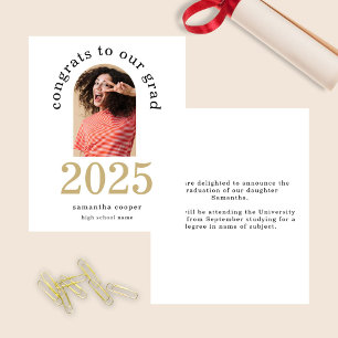 Papier Budget Arch Photo 2024 Grad White Faire-part