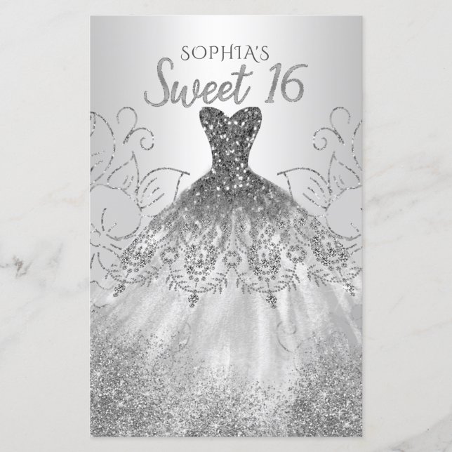 Papier Budget Argent Parties scintillant robe douce 16 In (Devant)