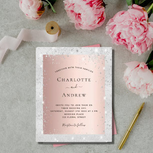 Papier Budget argent rose or parties scintillant élégant