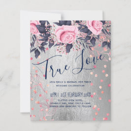 Papier BUDGET Argent Rosegold Marine Mariage métallique r