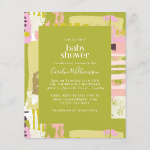 Papier Budget Art Abstrait Lime Green Mette Baby shower