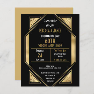 Papier Budget Art déco 60e anniversaire Mariage Invitatio