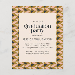 Papier Budget Art Déco Blush et Gold Graduation Party