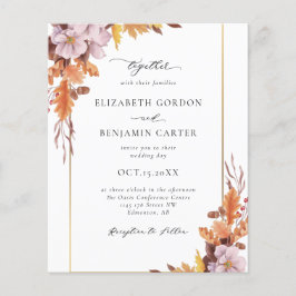 Papier Budget Automne Automne Automne Floral Mariage Élég