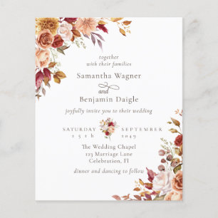 Papier Budget Automne automne Faire-part de mariage flora