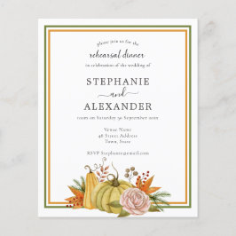 Papier Budget Automne Citrouille Mariage répétition QR In