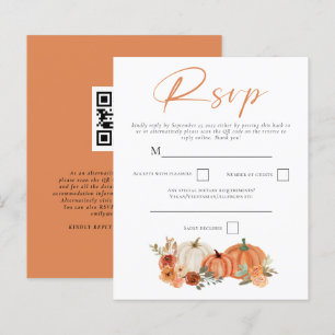 Papier Budget Automne Citrouille QR Code Mariage RSVP