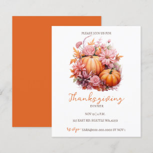 Papier Budget Automne Citrouilles Thanksgiving Invitation