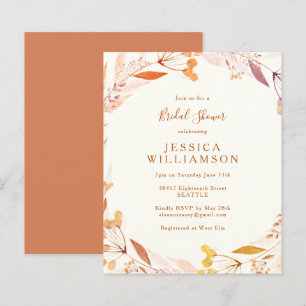 Papier Budget Automne Floral Aquarelle Boho Fête des mari