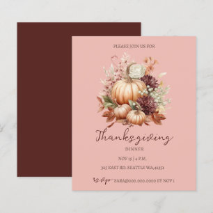 Papier Budget Automne Floral Citrouilles Thanksgiving Inv