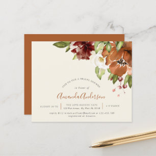Papier Budget Automne Floral Ivory Fête des mariées Invit