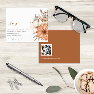 Papier Budget Automne Florals QR Code Mariage en ligne RS