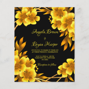 Papier Budget Automne romance or jaune floral géométrique