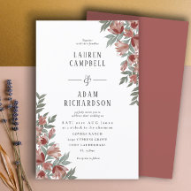 Budget Automne Terracotta Faire-part de mariage Fl