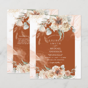 Papier BUDGET Automne Terracotta Floral Pampas Grass MARI