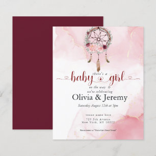 Papier Budget Baby Girl on the Way Pink Dream Catcher