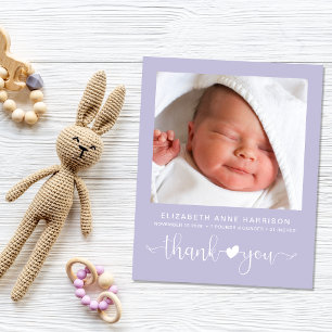 Papier Budget Baby Girl Photo Purple Faire-part de naissa