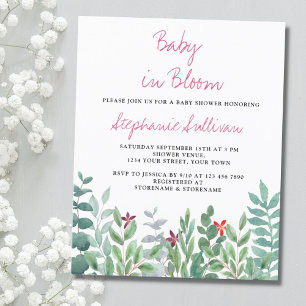 Papier Budget Baby in Bloom Eucalyptus Baby shower Invita
