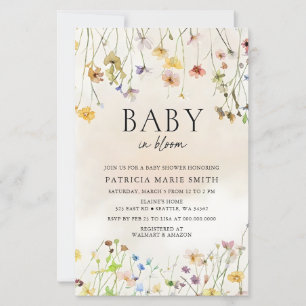Papier Budget Baby in Bloom Fleur sauvage Invitation Baby