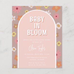 Papier Budget Baby in Bloom Girl Baby shower Invitation