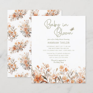 Papier Budget Baby in Bloom Girl Boho Baby shower Invitat