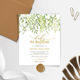 Papier Budget Baby in Bloom Green Baby shower Invitation