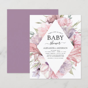 Papier Budget Baby shower Boho Dusty rose violet