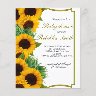 Papier Budget Baby shower de tournesol