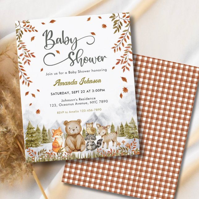 Papier Budget Baby shower des animaux mignons de bois (Créateur téléchargé)