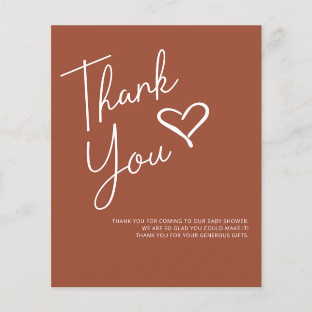 Papier Budget Baby shower en terre cuite Merci (Devant)
