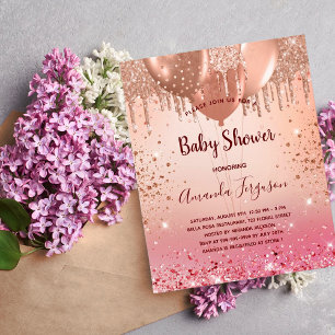 Papier Budget Baby shower rose rose or parties scintillan