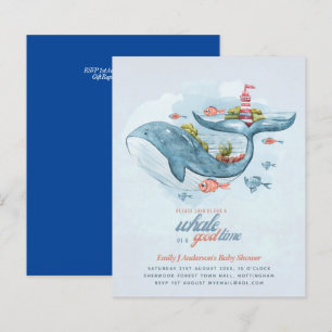 Papier BUDGET Baby shower Sea Life Whale Boys Invitation 