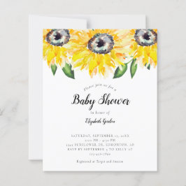 Papier Budget Baby shower tournesol élégant Script chic