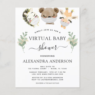 Papier Budget Baby shower virtuel Woodland Eucalyptus