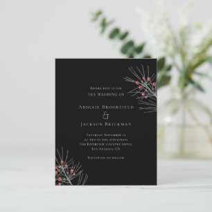 Papier Budget Baies rouges sur le Faire-part de mariage n