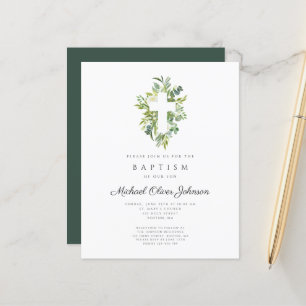 Papier Budget Baptême Botanique Religieux Invitation