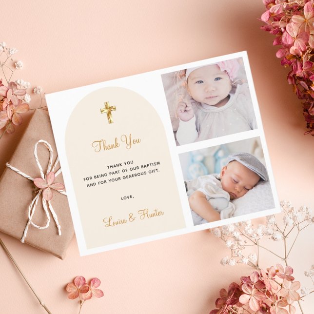 Papier Budget baptême photo jumeaux élégant merci (Créateur téléchargé)