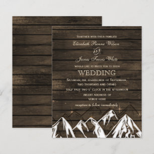 Papier Budget Barn bois Faire-part de mariage