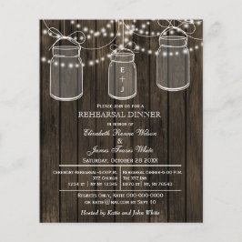 Papier Budget Barn Wood Mason Dîner de répétition Jar Inv