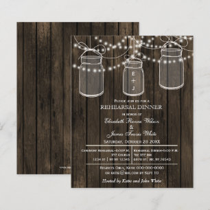 Papier Budget Barn Wood Mason Dîner de répétition Jar Inv
