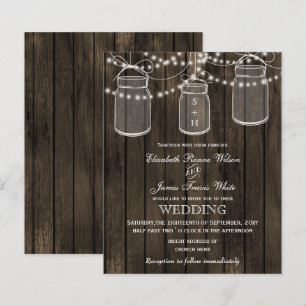 Papier Budget Barnwood Mason Jars Mariage Invitations