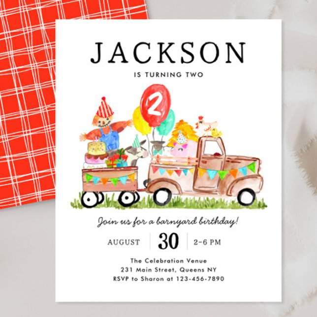 Papier Budget Barnyard Animaux Camion Enfants Ferme Anniv (Créateur téléchargé)