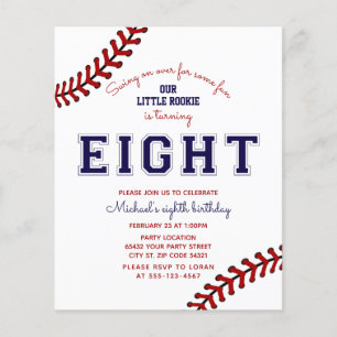 Papier Budget Baseball 8e anniversaire Invitation
