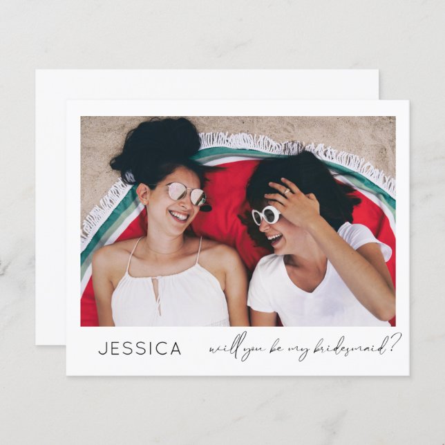 Papier Budget Be Bridesmaid Petite Proposition Calligraph (Devant / Derrière)