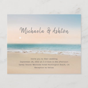 Papier Budget Beach Destination Mariage Invitation