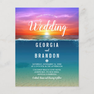 Papier Budget Beach Tropical Faire-part de mariage