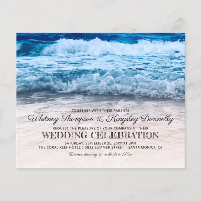 Papier Budget Beachfront Destination Wedding Invitation (Devant)