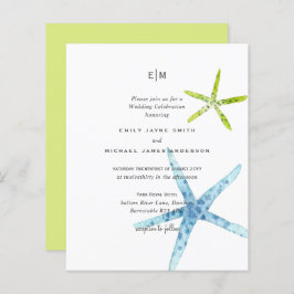 Papier Budget Beachy Life Blue Lime Mariage Invite