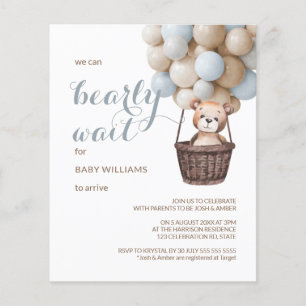 Papier Budget Bearly Wait Teddy Balloons Baby shower garç